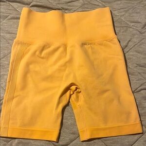 Women's Orange High-Waisted biker Shorts